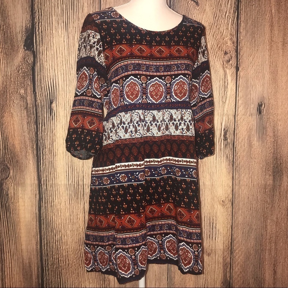 Feathers Large multi colored dress